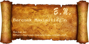 Bercsek Maximilián névjegykártya